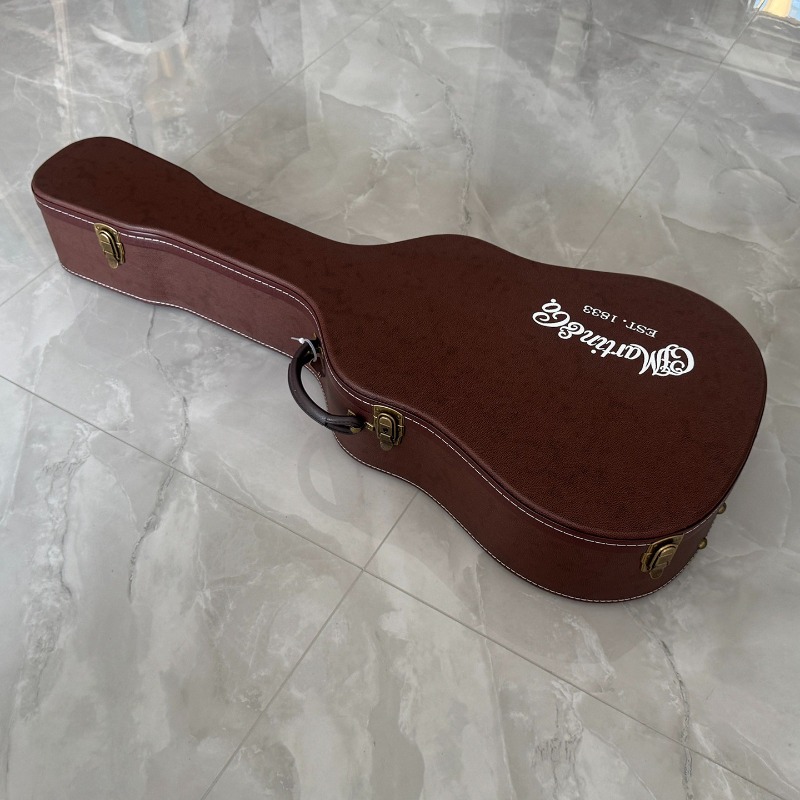 Musical Instrument Box - 41-Zoll-Hartschalenkoffer für Akustikgitarre, hochwertiger, brauner, tragbarer,