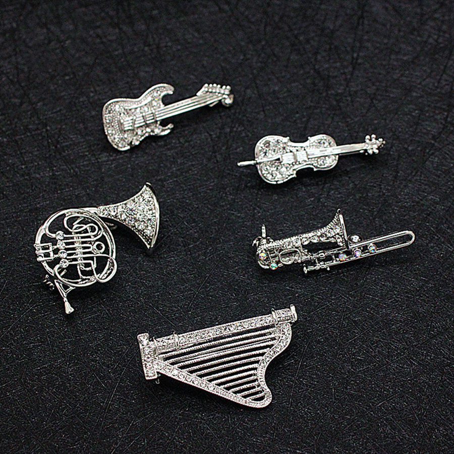Musical Instrument Image - Bild Strass Musikinstrument Brosche Brosche Herren