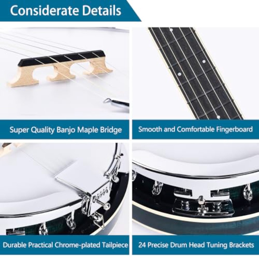 Banjo 5-Saiter in Vollgröße, 3 – Banjo 5 String Open Bewertung und Preis